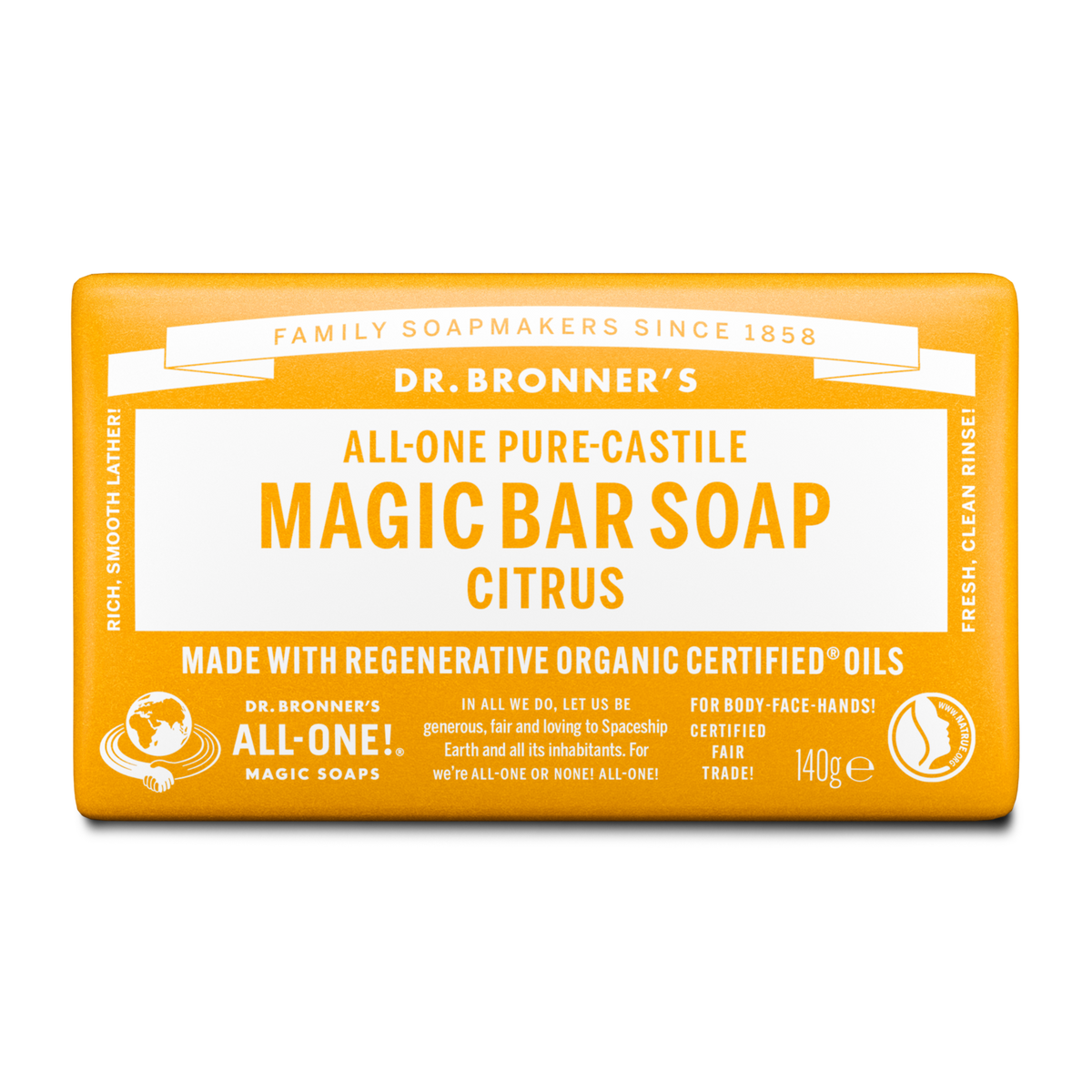Citrus Orange Pure-Castile Magic Bar Soap